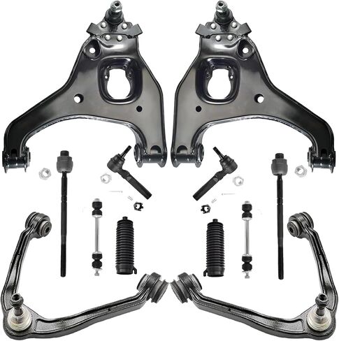 ASTARPRO - مجموعة تعليق أمامية مكونة من 12 قطعة بديلة لسيارة RWD Chevy Silverado GMC Sierra 1500 1999-2006، 4 أذرع تحكم مع مفاصل كروية 2 قضبان تأرجح 4 قضبان ربط 2 حذاء 2000 2001 2002 2003 2004 2005 in Saudi Arabia