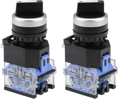 uxcell Rotary Selector Switch 2 Positions 1NO+1NC Self-Lock Latching AC 660V 10A 22mm Panel Mount (Set of 2) in Saudi Arabia