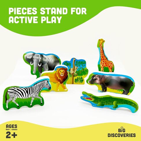 Big Discoveries Wooden Puzzle - Animal Wood Puzzles for Toddlers 2+ Years Old | Montessori Learning Puzzles for Kids - Great for Preschool Aged Boys and Girls (Forest Animals) in Saudi Arabia
