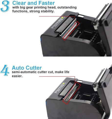 axGear POS Thermal Receipt Printer USB & Ethernet Network Port 80mm Auto Cut RJ11 in Saudi Arabia