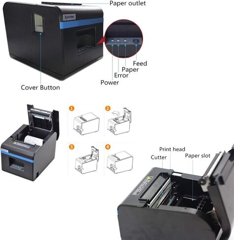 axGear POS Thermal Receipt Printer USB & Ethernet Network Port 80mm Auto Cut RJ11 in Saudi Arabia