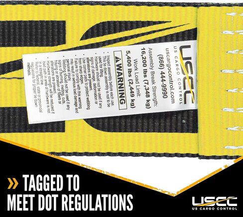 US Cargo Control 4 Inch x 11 Inch Fixed End (2-Pack), Zinc-Coated Ratchet and Black Flat Hook, 5,400 lbs Working Load Limit, 4 Inch Ratchet Strap Fixed Ends for Flatbed Trailers and Trucks in Kuwait