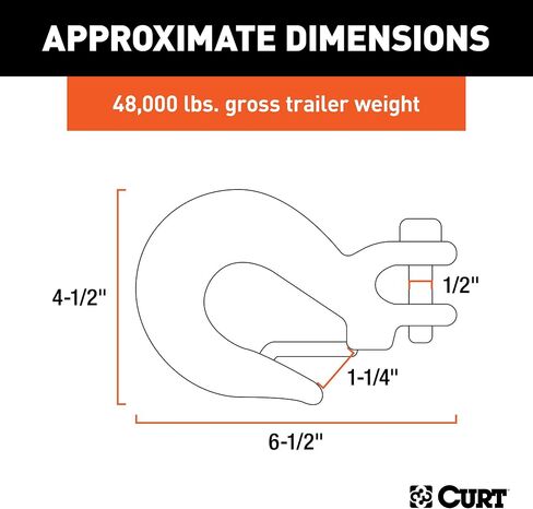 CURT 81980 1/2-Inch Forged Steel Clevis Slip Hook with Safety Latch, 48,000 lbs, 1-1/4-In Opening, 1/2" Pin in Saudi Arabia