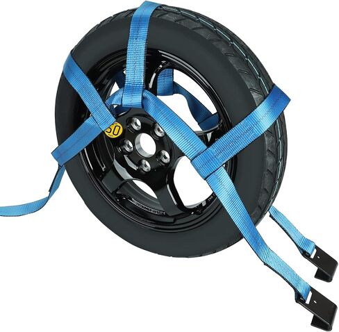 Set of 2 Tow Dolly Straps with Flat Hook, Blue Adjustable Tow Dolly Straps, Fits Most 16-20" Tires Webbing Ratchet Straps in Saudi Arabia