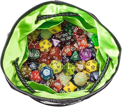 Rogues & Knaves DND Dice Bag with Platinum Dragon. Large Dice Bags Ideal for RPGs (Black). in Saudi Arabia