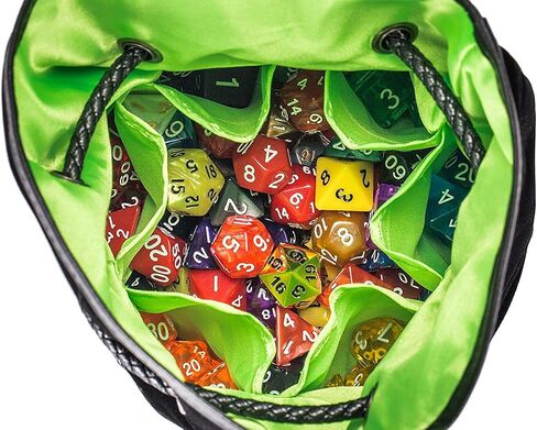 Rogues & Knaves DND Dice Bag with Platinum Dragon. Large Dice Bags Ideal for RPGs (Black). in Saudi Arabia