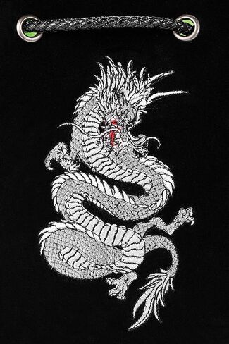 Rogues & Knaves DND Dice Bag with Platinum Dragon. Large Dice Bags Ideal for RPGs (Black). in Saudi Arabia