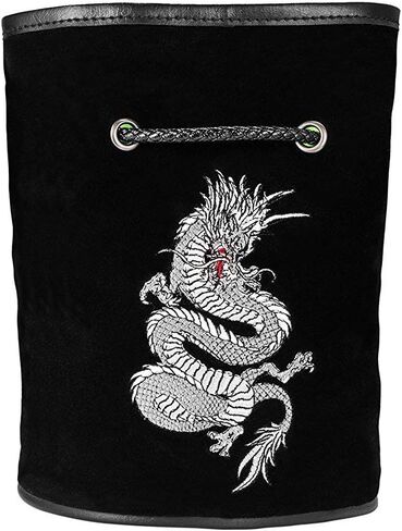 Rogues & Knaves DND Dice Bag with Platinum Dragon. Large Dice Bags Ideal for RPGs (Black). in Saudi Arabia
