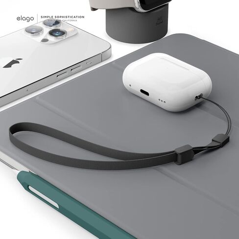 elago Lanyard Compatible with AirPods Pro 2, Nylon Wrist Strap, Extra Security, Adjustable Button, widely Applicable in Saudi Arabia