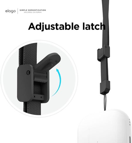 elago Lanyard Compatible with AirPods Pro 2, Nylon Wrist Strap, Extra Security, Adjustable Button, widely Applicable in Saudi Arabia