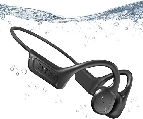 Bone Conduction Swimming Headphones,Waterproof IP68,Wireless Bluetooth 5.3 Earphones with Microphone, Built-in 32GB TF for More Than 10H Music Play, Open Ear Bluetooth Headphones in Kuwait