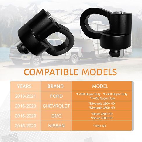 60691 مرساة سلسلة أمان لنظام بوك معقوفة، تناسب 2013-2021 Ford F250 F350 F450، 2016-2020 شيفروليه سيلفرادو، جي إم سي سييرا و2016-2023 نيسان تيتان XD، 30000 رطل GTW، عبوتان in Kuwait