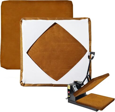 Prevent Scratches Non-Stick High Temperature Reusable 15x15Inch Heat Press Cover Brown and White Heat Press Machines Mat Teflon Sheets for Heat Press Platen.（1 PCS） in Saudi Arabia