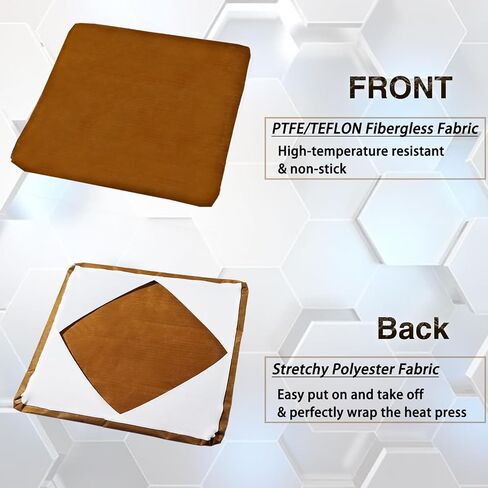 Prevent Scratches Non-Stick High Temperature Reusable 15x15Inch Heat Press Cover Brown and White Heat Press Machines Mat Teflon Sheets for Heat Press Platen.（1 PCS） in Saudi Arabia