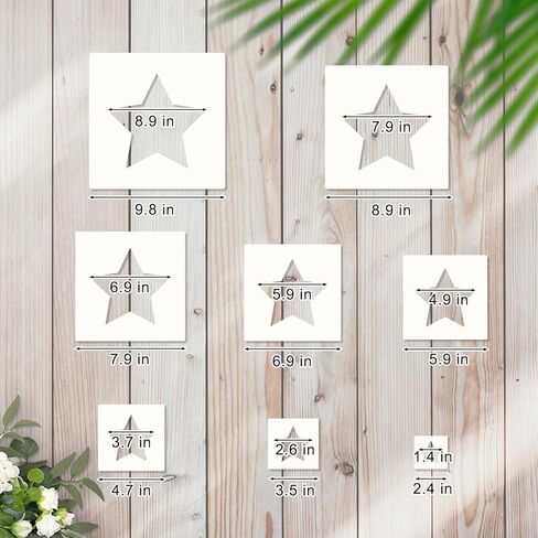 Large Star Stencil for Painting, Star Template Stencil in Different Sizes 5 Point Star Template for Fabric Walls Arts Paper Home Decoration(16 PCS) in Kuwait