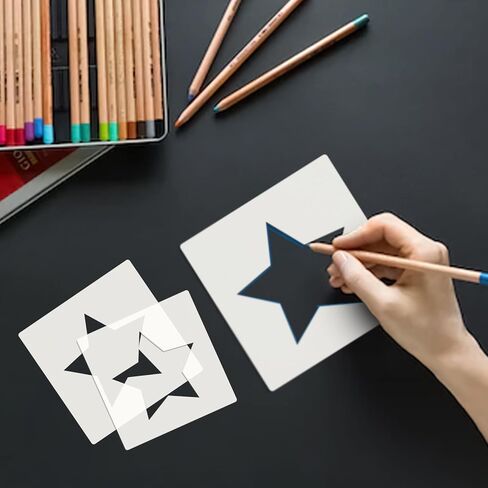 Large Star Stencil for Painting, Star Template Stencil in Different Sizes 5 Point Star Template for Fabric Walls Arts Paper Home Decoration(16 PCS) in Kuwait