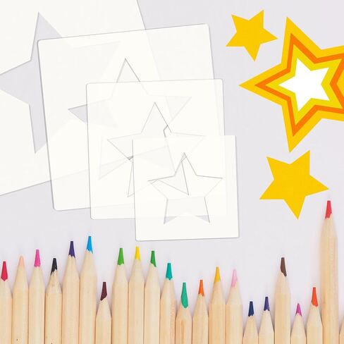 Large Star Stencil for Painting, Star Template Stencil in Different Sizes 5 Point Star Template for Fabric Walls Arts Paper Home Decoration(16 PCS) in Kuwait
