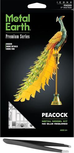 Metal Earth Fascinations Premium Series Peacock 3D Metal Model Kit Bundle with Tweezers in Saudi Arabia