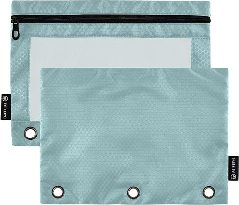 Hunter Green Pencil Pouch for 3 Ring Binder Pencil Pouches with Zippers Clear Window Binder Pockets Pencil Bags for Daily Organzier Office Work 2 Packs in Saudi Arabia
