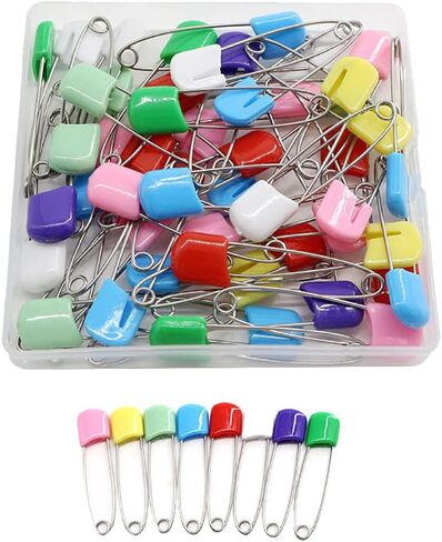 50 Pcs 55mm Plastic Head Safety Pins Cloth Diaper Safety Pins Large Sewing Safety Pins with Locking Closures for Art Craft in Saudi Arabia