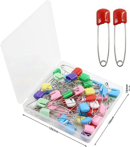 50 Pcs 55mm Plastic Head Safety Pins Cloth Diaper Safety Pins Large Sewing Safety Pins with Locking Closures for Art Craft in Saudi Arabia