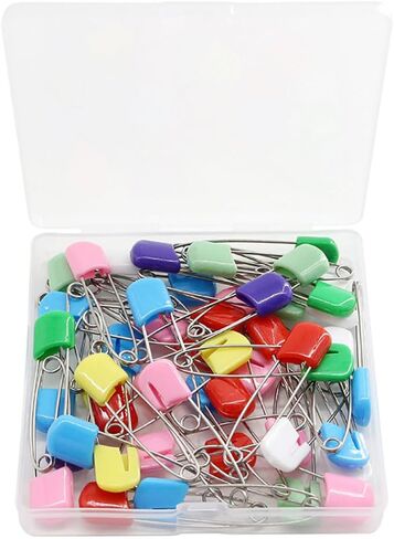 50 Pcs 55mm Plastic Head Safety Pins Cloth Diaper Safety Pins Large Sewing Safety Pins with Locking Closures for Art Craft in Saudi Arabia