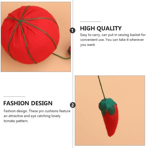 VILLCASE 10pcs Tomato Cotton Needling,Hand Sewing Needles Crochet Accessories Decked Needle Holder Shape Pin Cushion Wearable Needle Pincushion Tomato Pin Cushion Manual in Saudi Arabia