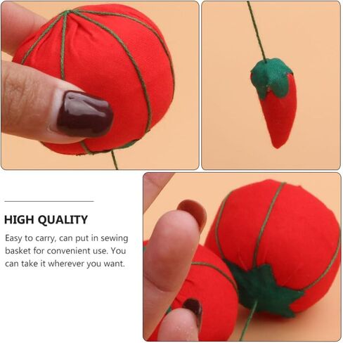 VILLCASE 10pcs Tomato Cotton Needling,Hand Sewing Needles Crochet Accessories Decked Needle Holder Shape Pin Cushion Wearable Needle Pincushion Tomato Pin Cushion Manual in Saudi Arabia