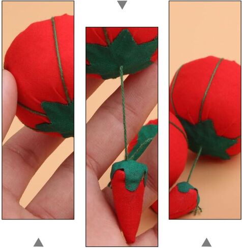 VILLCASE 10pcs Tomato Cotton Needling,Hand Sewing Needles Crochet Accessories Decked Needle Holder Shape Pin Cushion Wearable Needle Pincushion Tomato Pin Cushion Manual in Saudi Arabia