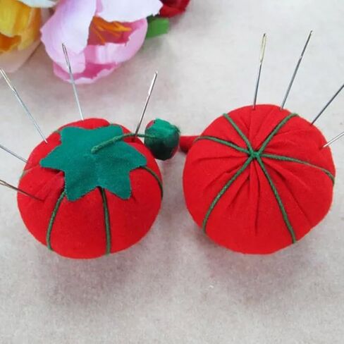 VILLCASE 10pcs Tomato Cotton Needling,Hand Sewing Needles Crochet Accessories Decked Needle Holder Shape Pin Cushion Wearable Needle Pincushion Tomato Pin Cushion Manual in Saudi Arabia