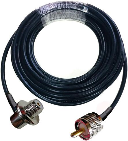 كابل تثبيت على الحاجز ذو الزاوية اليمنى، 10 أقدام/3 متر UHF PL-259 ذكر إلى UHF SO-239 سلك تمديد أنثى لراديو ثنائي الاتجاه، سيارة سيارات الدفع الرباعي شاحنة CB راديو هام راديو اتجاهين in Kuwait