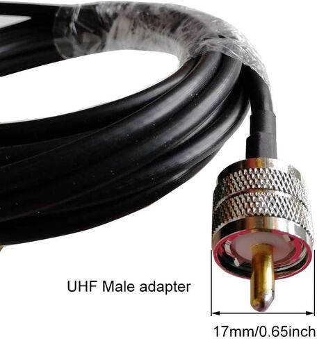 كابل تثبيت على الحاجز ذو الزاوية اليمنى، 10 أقدام/3 متر UHF PL-259 ذكر إلى UHF SO-239 سلك تمديد أنثى لراديو ثنائي الاتجاه، سيارة سيارات الدفع الرباعي شاحنة CB راديو هام راديو اتجاهين in Kuwait