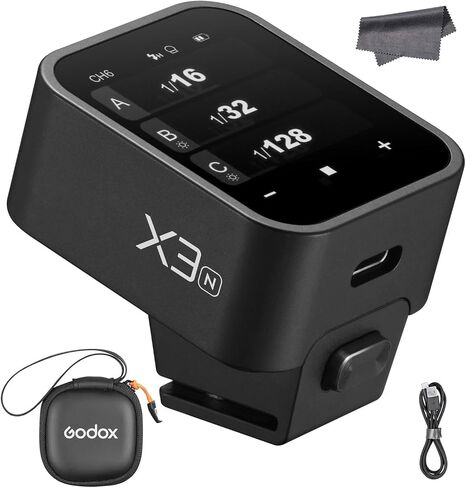 مشغل فلاش GODOX X3 N X3N X3-N لكاميرا نيكون، جهاز إرسال شاشة لمس TTL لاسلكي 2.4 جيجا، بطارية ليثيوم أيون مدمجة شحن سريع، محمول مدمج (إصدار ترقية X2T-N XPro-N XProII-N) in Saudi Arabia