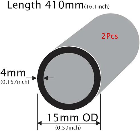 6063 أنبوب دائري متري من الألومنيوم 48 مم OD 4 مم جدار 410 مم طول أنابيب الألومنيوم المستقيمة 48 × 4 in Kuwait