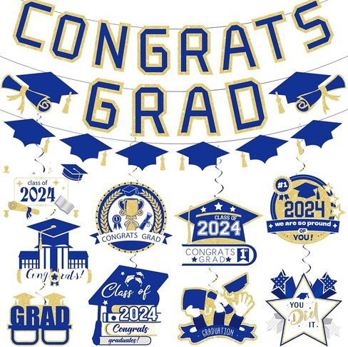 Red and Black Graduation Decorations 2024 Congrats Grad Banner Class of 2024 Hanging Swirls Decorations Congratulation Graduates Decor in Saudi Arabia