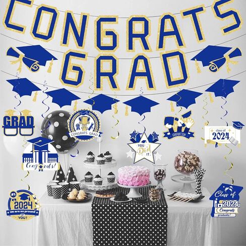 Red and Black Graduation Decorations 2024 Congrats Grad Banner Class of 2024 Hanging Swirls Decorations Congratulation Graduates Decor in Saudi Arabia