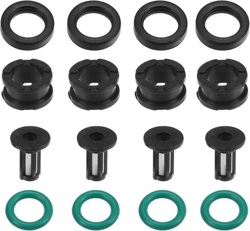 Fuel Injector O Rings Seals with Micro Filters Fuel Injector Repair Kit for Suzuki GSXR 600 750 1000 Hayabusa GSX1300 Rubber Black (Set of 4) in Saudi Arabia