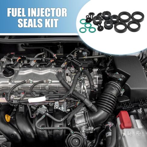 Fuel Injector O Rings Seals with Micro Filters Fuel Injector Repair Kit for Suzuki GSXR 600 750 1000 Hayabusa GSX1300 Rubber Black (Set of 4) in Saudi Arabia