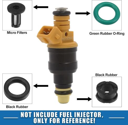 Fuel Injector O Rings Seals with Micro Filters Fuel Injector Repair Kit for Suzuki GSXR 600 750 1000 Hayabusa GSX1300 Rubber Black (Set of 4) in Saudi Arabia