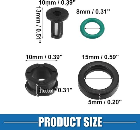 Fuel Injector O Rings Seals with Micro Filters Fuel Injector Repair Kit for Suzuki GSXR 600 750 1000 Hayabusa GSX1300 Rubber Black (Set of 4) in Saudi Arabia