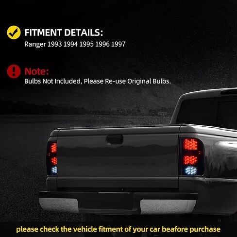 DWVO LED Tail Light Assembly Compatible with 93-97 Ford Ranger 1993 1994 1995 1996 1997 Replacement Taillights Tail Lamps in Saudi Arabia