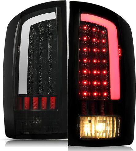 Kojem LED Tail Light Compatible with 2002-2006 Dodge Ram 1500/2003-2006 Dodge Ram 2500 3500 LED Tube Bar Brake Turn Signal Lamp Taillight Driver & Passenger Side -Clear Lens & Black Housing in Saudi Arabia