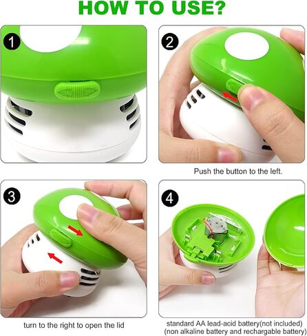 Honbay Mini Cute Table Dust Vaccum Cleaner, Mushroom Shaped New Portable Corner Desk Vaccum Cleaner Mini Cute Vacuum Cleaner Dust Sweeper (Green) in Saudi Arabia