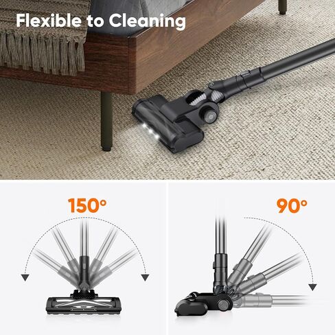 FirstLove Cordless Vacuum Cleaner, 25Kpa Powerful Suction Power Stick Vacuum with Rechargeable Battery, 6-in-1 Lightweight Handheld Vacuum Perfect for Pet Hair Carpet Floor Cleaner in Saudi Arabia