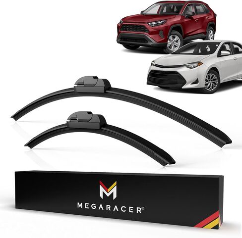 شفرات ممسحة الزجاج الأمامي ميجا ريسر 26 بوصة 16 بوصة لتويوتا كورولا سيليكا RAV4 فينزا، خطاف J U، شفرات المساحات الأمامية، مجموعة شفرات ممسحة الزجاج الأمامي البديلة للسيارات، عبوتان in Kuwait