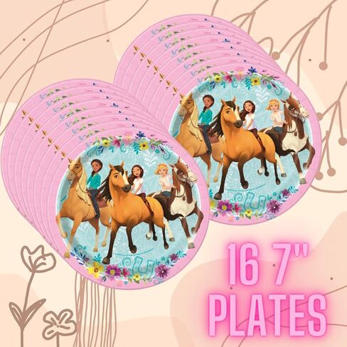 Spirit Riding Free Party Supplies with Spirit Party Decorations and Spirit Tableware for 16 Guests for your Girls Birthday Party or Baby Shower in Saudi Arabia