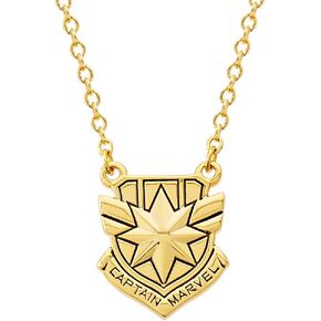 Marvel Captain Shield Yellow Flash Plated Necklace, 18" chain