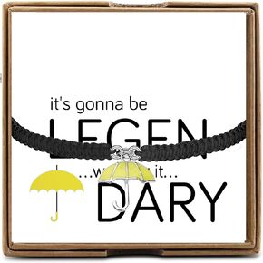 CHOORO Yellow Umbrella Charm Bracelet HIMYM Gift It's Gonna Be Legend Wait for It Dary Adjustable Bracelet