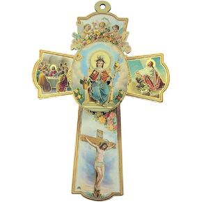 Holy Child Jesus Christ Santo Nino de Atocha Wooden Wall Cross Crucifix (8 1/4 Inch)