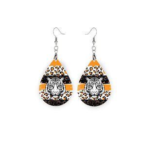 Tiger School Spirit Orange Earrings - Go Tigers - School Mascot